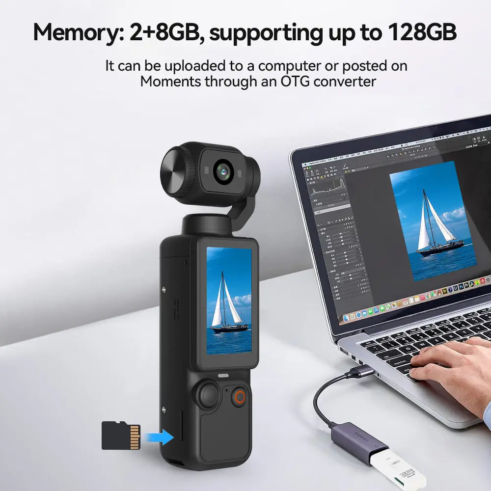 Portable Ultra HD Video Recorder with 180° Rotating Lens, Handheld Stabilizer Pocket Camera, Full Body Camera for Vlogging, Travel & Daily Life Recording, USB Rechargeable, Vlogging Camera, Modern Gadget, Durable Construction, Camcorder