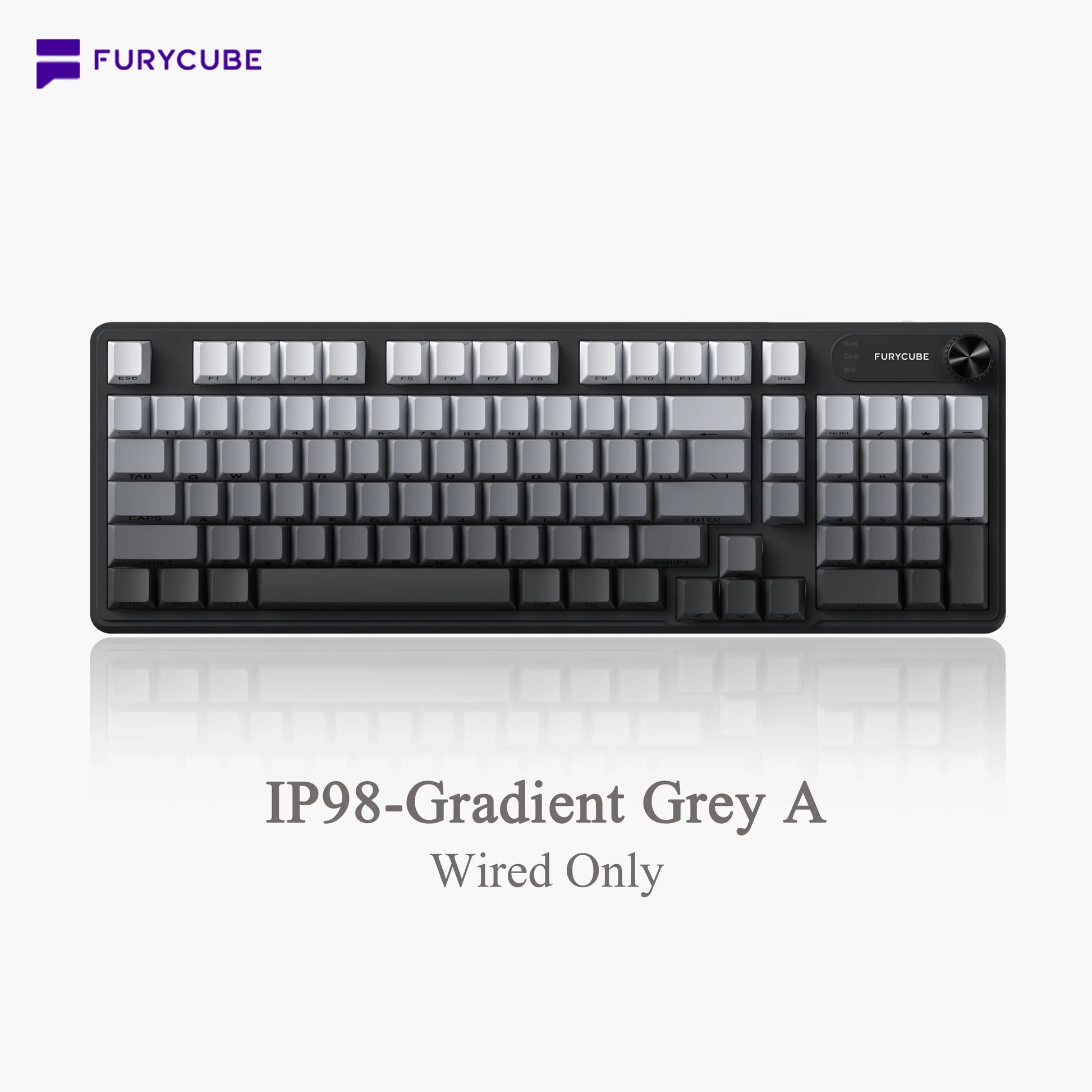 【NEW】FURYCUBE IP98 Foudation Office Keyboard, 98 Keys with Knob Wired/Wireless Cute Classic Keyboard with Number Pad, Custom Mechanical Feel Keyboard, RGB Backlit Work/Office/Gaming Silent Keyboard, Quiet Typing, Mothersdaygift Tiktokshopspringglowup