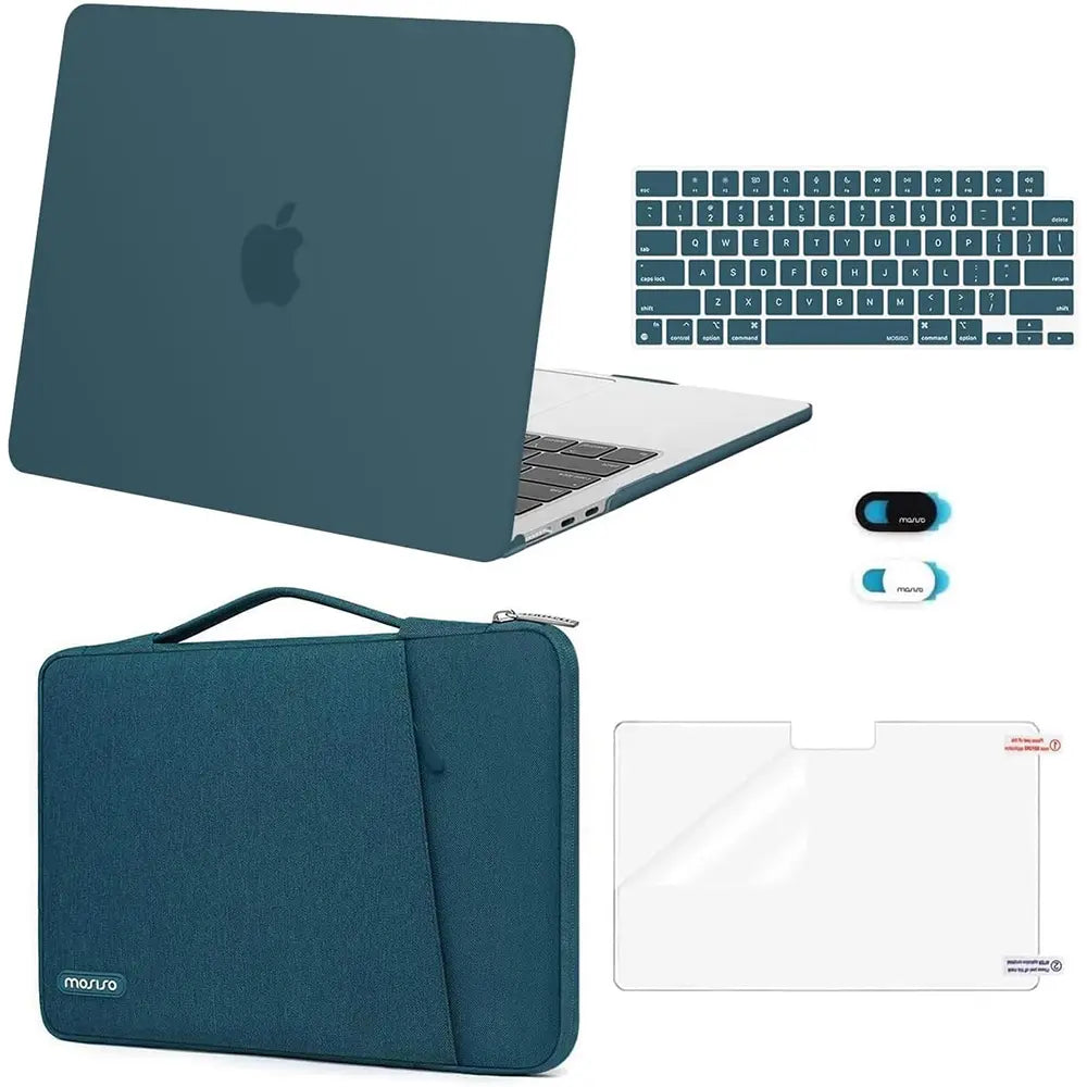 MOSISO Compatible with Macbook Air 13 Inch Case 2026 2025 2024 2023 2022 M4 A3240 M3 A3113 M2 A2681, Plastic Hard Shell&360 Protective Bevel Bag&Keyboard Cover&Webcam Cover&Screen Film