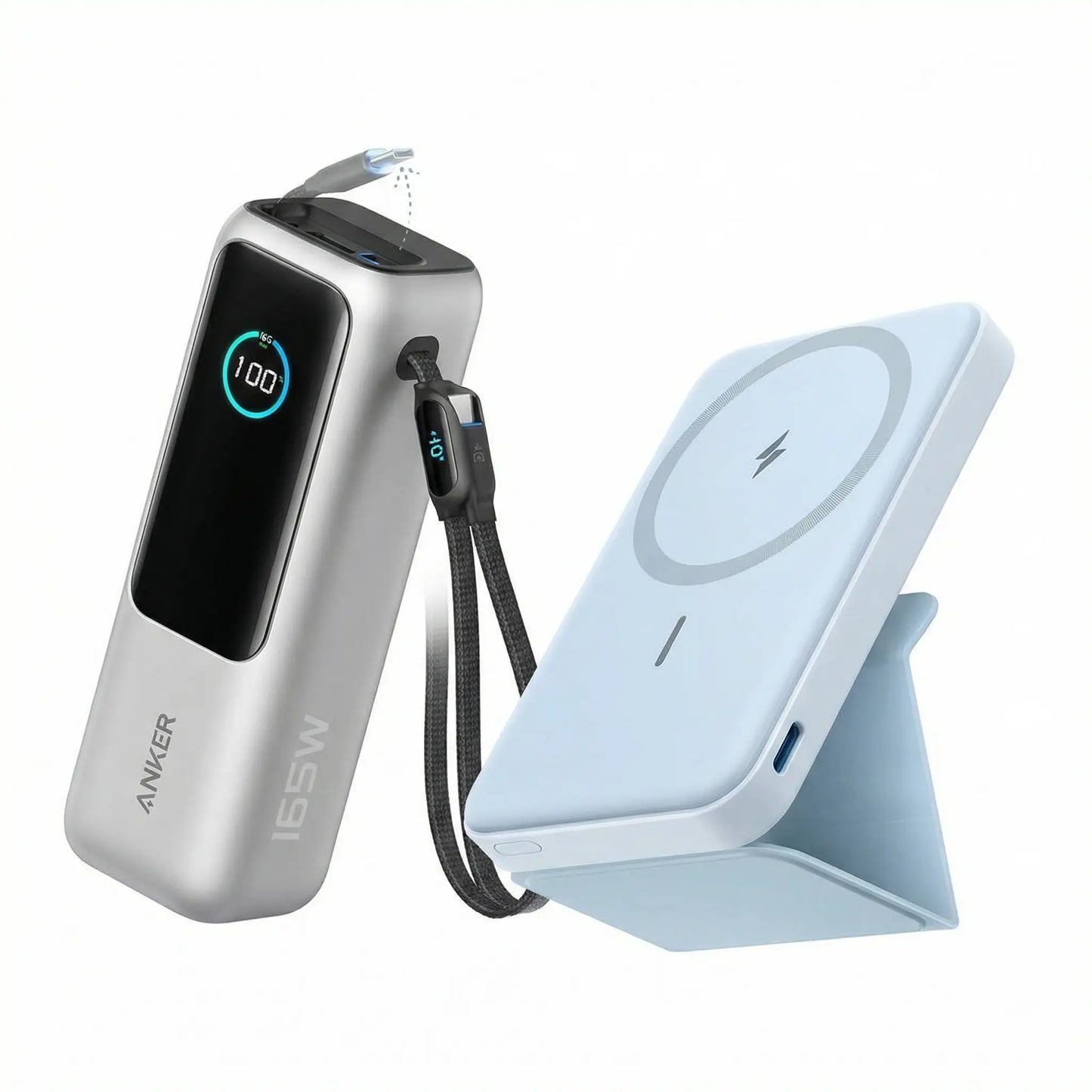 #Summervibes Anker 25,000Mah 165W Laptop Power Bank with Built-In and Retractable Cables and Anker Magnetic Power Bank with 5,000Mah Capacity Summervibes