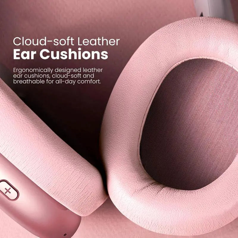 Kleoa Ulop Wireless over Ear Headphones - Noise Cancelling with Microphone, Pink Earpads, HD Stereo Earphones for Gaming, Audios, Gaming Stuff Ideal for Daily Use, 2026 Mother'S Day Gift, Spring Glowup Summer Vibes,Summervibes