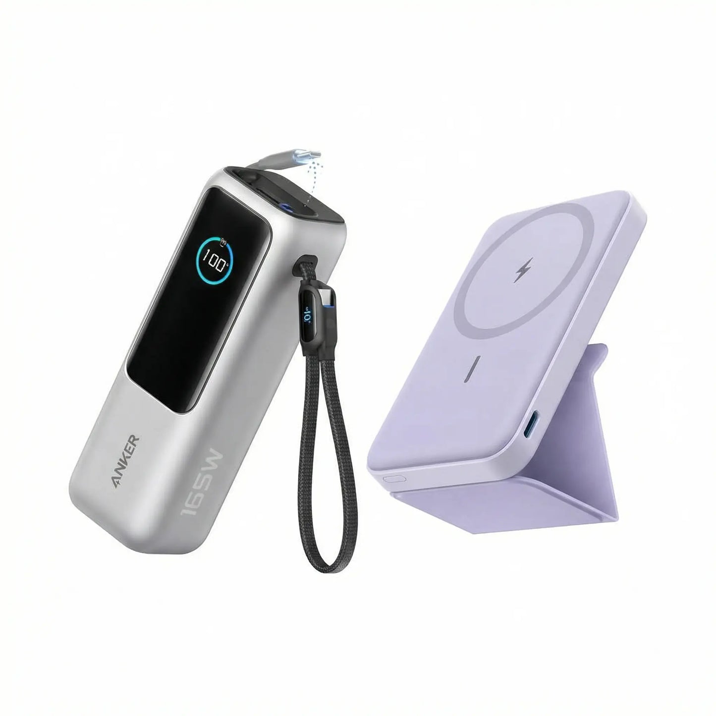 #Summervibes Anker 25,000Mah 165W Laptop Power Bank with Built-In and Retractable Cables and Anker Magnetic Power Bank with 5,000Mah Capacity Summervibes