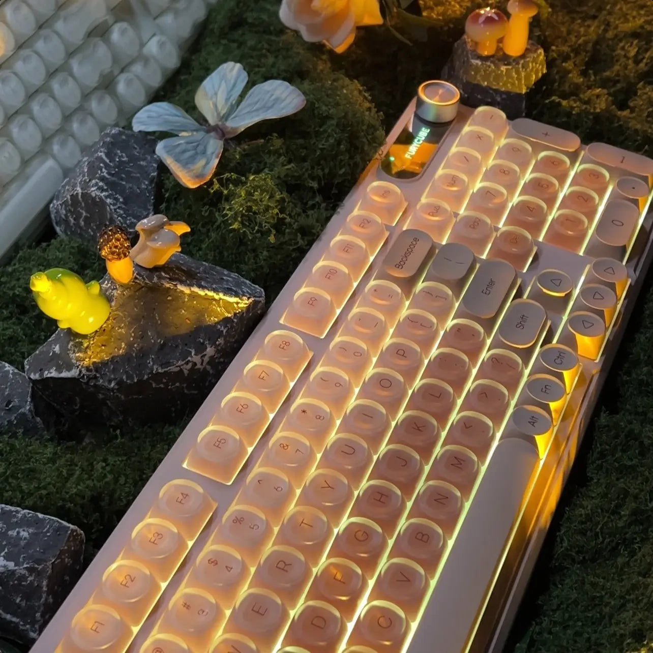 【NEW】FURYCUBE IP98 Foudation Office Keyboard, 98 Keys with Knob Wired/Wireless Cute Classic Keyboard with Number Pad, Custom Mechanical Feel Keyboard, RGB Backlit Work/Office/Gaming Silent Keyboard, Quiet Typing, Mothersdaygift Tiktokshopspringglowup