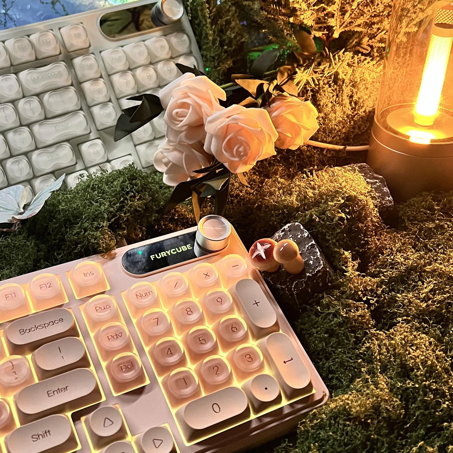 【NEW】FURYCUBE IP98 Foudation Office Keyboard, 98 Keys with Knob Wired/Wireless Cute Classic Keyboard with Number Pad, Custom Mechanical Feel Keyboard, RGB Backlit Work/Office/Gaming Silent Keyboard, Quiet Typing, Mothersdaygift Tiktokshopspringglowup