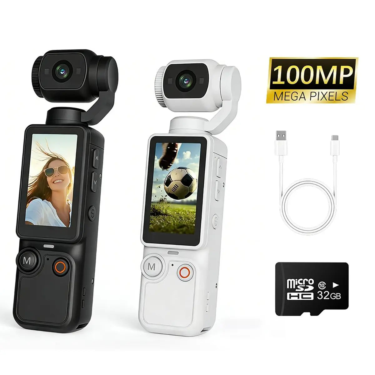 Portable Ultra HD Video Recorder with 180° Rotating Lens, Handheld Stabilizer Pocket Camera, Full Body Camera for Vlogging, Travel & Daily Life Recording, USB Rechargeable, Vlogging Camera, Modern Gadget, Durable Construction, Camcorder