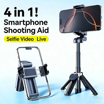2026New 4-In-1 Mini Adjustable Tripod with 360 Rotation. It Features Wireless Bluetooth Shutter Control and a Clip-On Phone Holder. Suitable for Selfie , Video Grabar . Compatible with Most Smartphones , with a Maximum Extension of 15.7In Tiktokshopspring