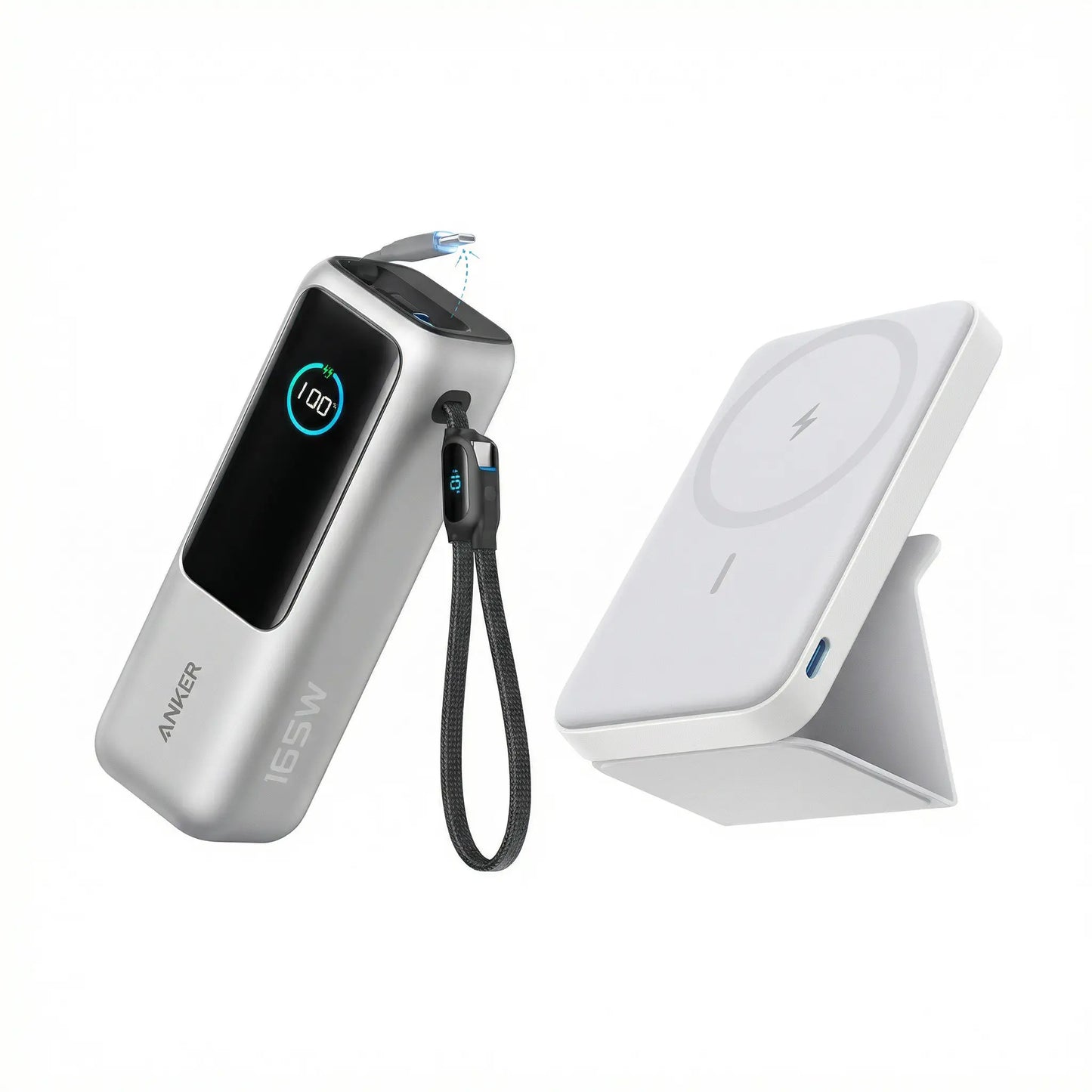 #Summervibes Anker 25,000Mah 165W Laptop Power Bank with Built-In and Retractable Cables and Anker Magnetic Power Bank with 5,000Mah Capacity Summervibes