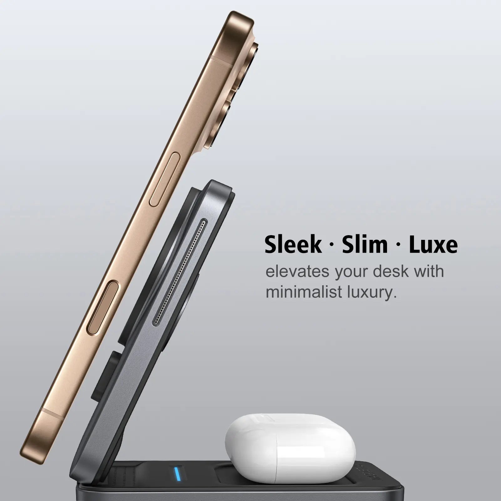 Wireless Charging Station 3 in 1 Folding Fast Magnetic Wireless Charger for Apple Devices Compatible with Iphone 16 15 14 13 12 Series, for Airpods 4/3/2/Pro, for Iwatch 3-10 SE Ultra