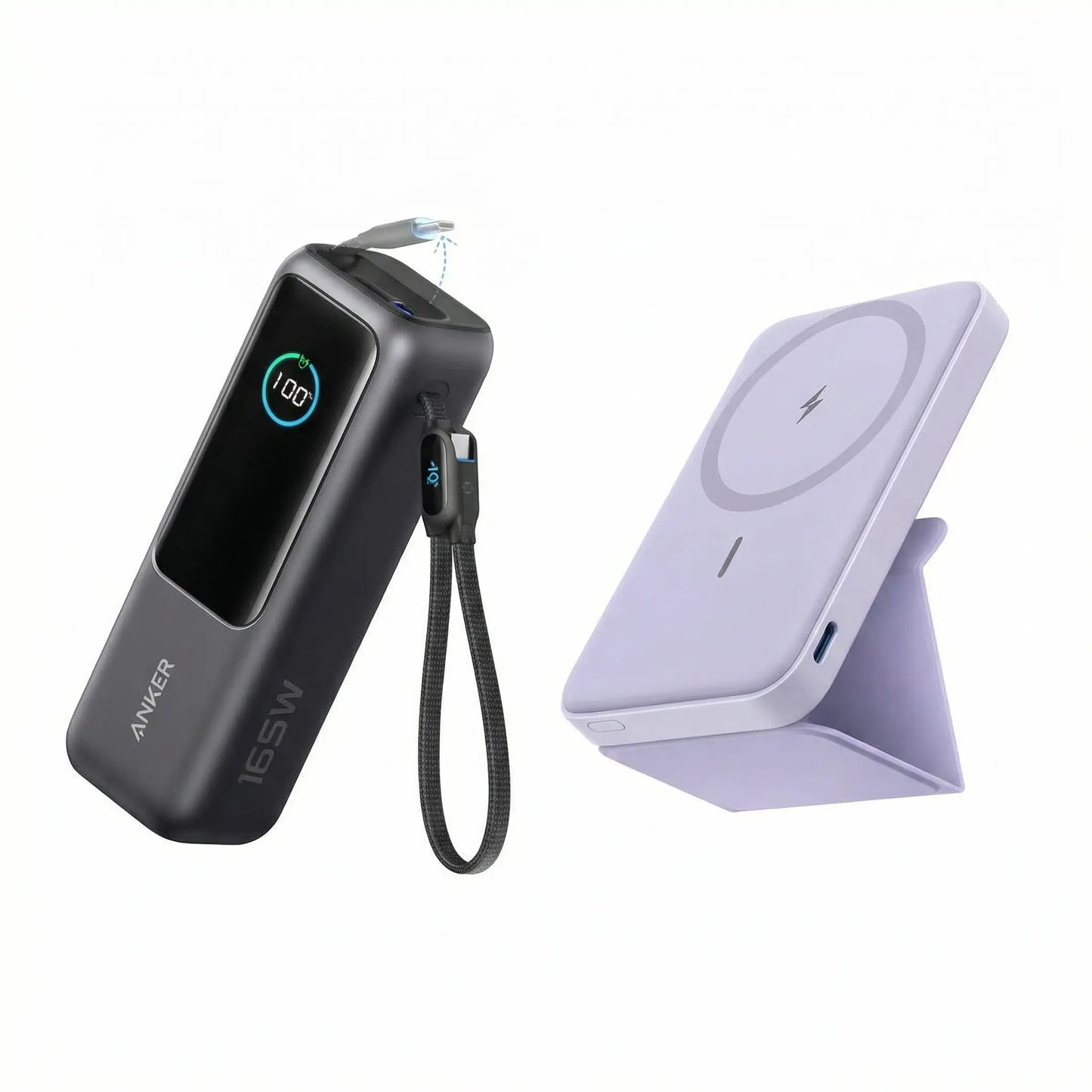 #Summervibes Anker 25,000Mah 165W Laptop Power Bank with Built-In and Retractable Cables and Anker Magnetic Power Bank with 5,000Mah Capacity Summervibes