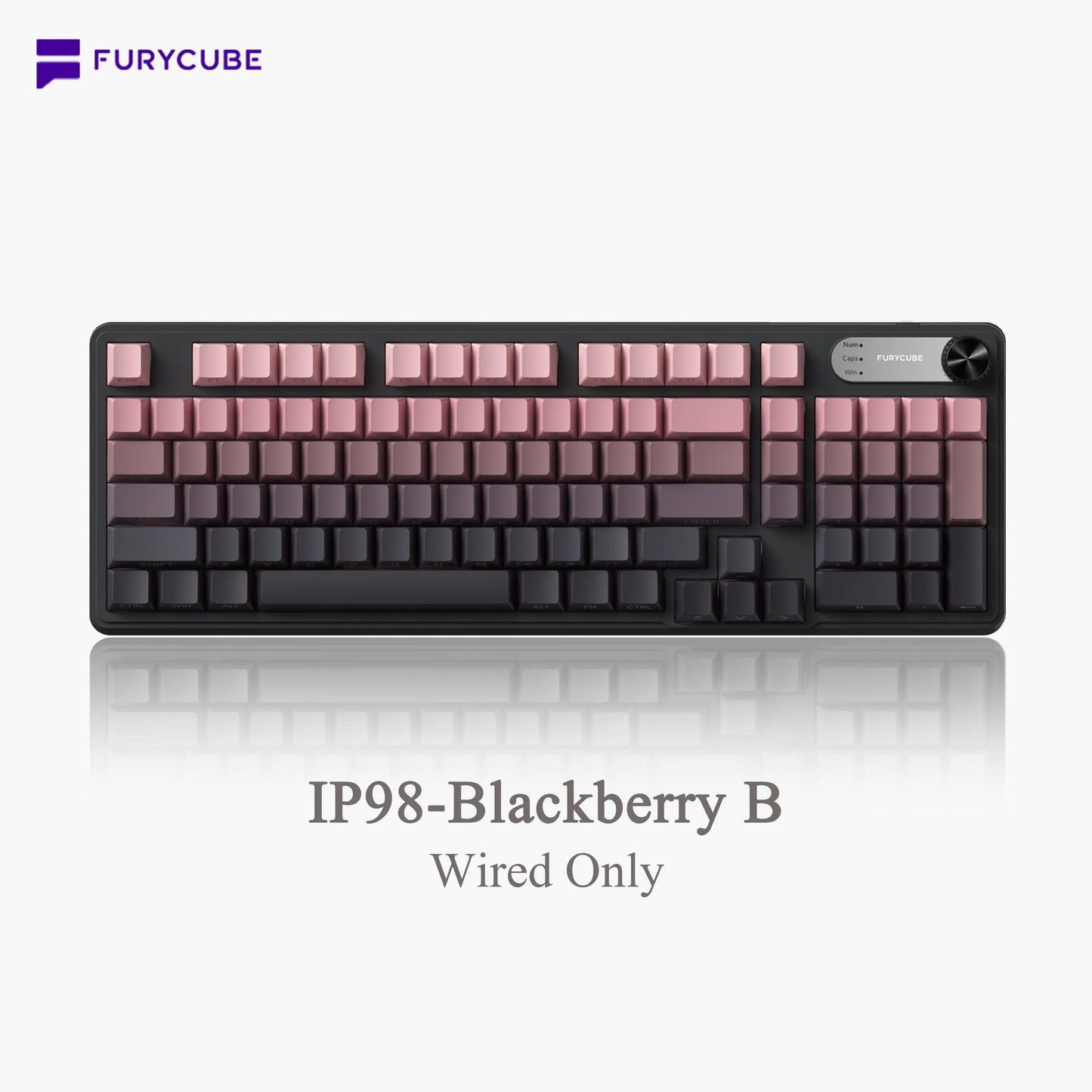 【NEW】FURYCUBE IP98 Foudation Office Keyboard, 98 Keys with Knob Wired/Wireless Cute Classic Keyboard with Number Pad, Custom Mechanical Feel Keyboard, RGB Backlit Work/Office/Gaming Silent Keyboard, Quiet Typing, Mothersdaygift Tiktokshopspringglowup